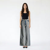 High-Waist Two-Tone Straight Leg Wide Leg Jeans