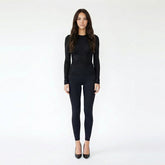 Rhinestone Embellished Mesh Long Sleeve Top