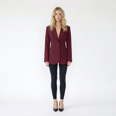 Tailored Hourglass Blazer with Wide Notched Lapels