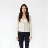 Charcoal Cardigan and Lace-Trim Camisole Twin Set