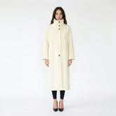 Minimalist High-Neck Wool-Blend Maxi Coat