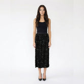 Shimmering Sequin-Embellished High-Waisted Midi Skirt