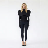 Sculptural High-Neck Bolero with Built-in Gloves