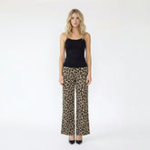 Leopard Print High-Waist Straight Leg Pants