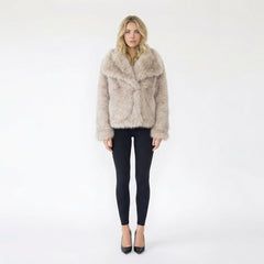Oversized Faux Fur Lapel Jacket