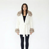 Contrast Faux Fur Trim Jacket