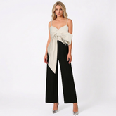 Bow Front Cami Crop Top with Stitch Detail