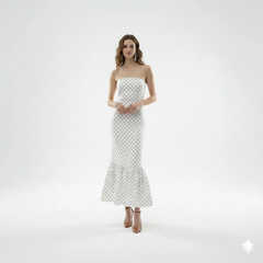White Polka Dot Mermaid Dress