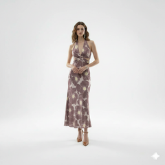 Floral Cut - Out Maxi Dress