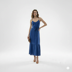Blue Tiered Maxi Dress