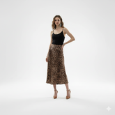 High-Waisted Leopard Print Maxi Skirt