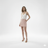 Pink Drawstring Mini Skirt