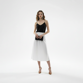Chic White Flowy Skirt