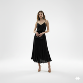 Elegant Stain Flowy Maxi Skirt