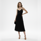 Waffle Weave High-Waist A-Line Skirt