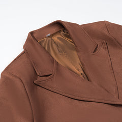 Double Breasted Long Wool Blend Maxi Coat