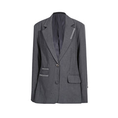 Two button embroidered long sleeved silhouette suit jacket