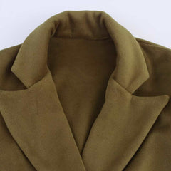Olive Double Breasted Long Coat