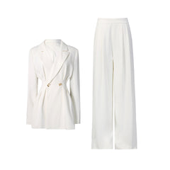 Notched Lapel Long Faux Leather Trench