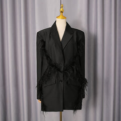 Faux Fur Panel Buckle Strap Moto Jacket