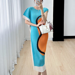 Bold Colorblock Abstract Print Dress