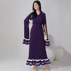 Flared Sleeve Elegant Long Dress