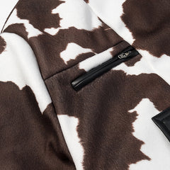 Textured Pattern Bomber Jacket with Faux Leather Trim