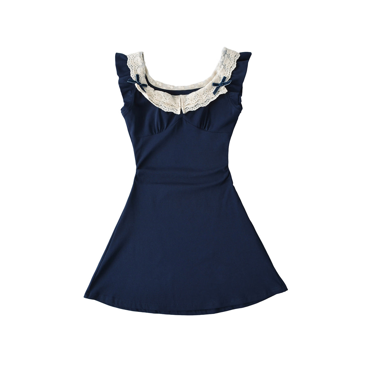 Pink Lace - Collar Mini Dress