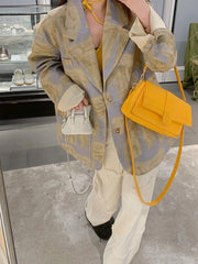 Artistic Watercolor Effect Oversized Blazer