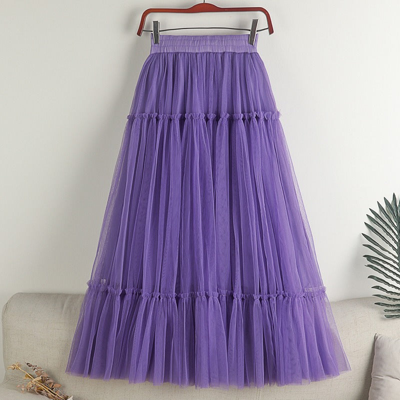 A Line Tulle Midi Long Skirts