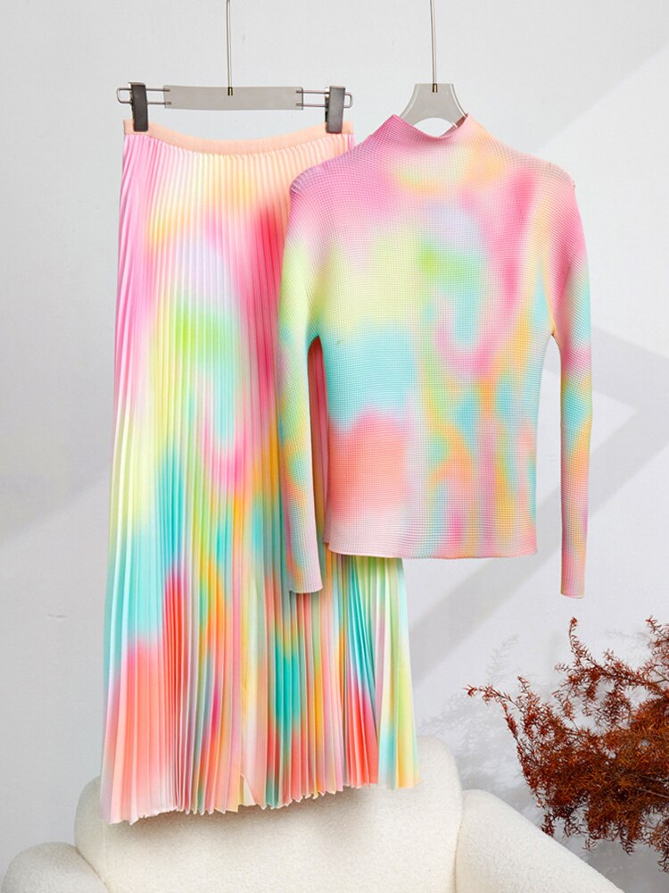 Dreamy Gradient Top and Skirt Set