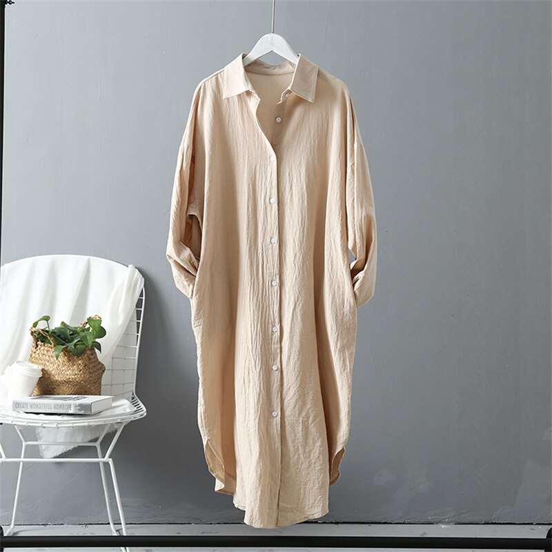 Minimalist Relaxed Longline Day Shirt Dress
