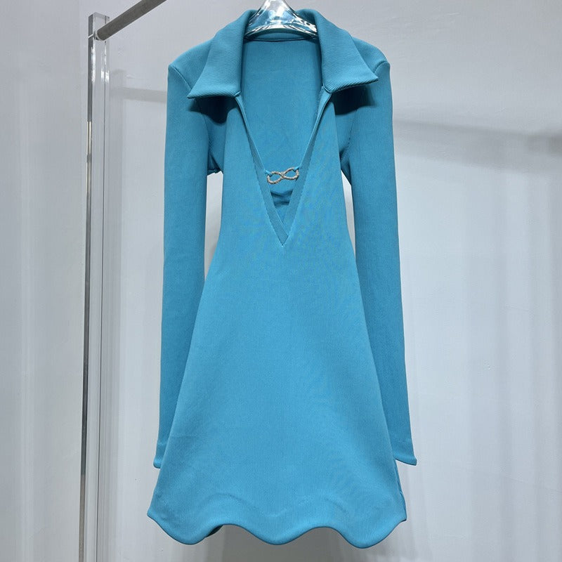 Vintage Hot Pink Deep V-Neck Dress