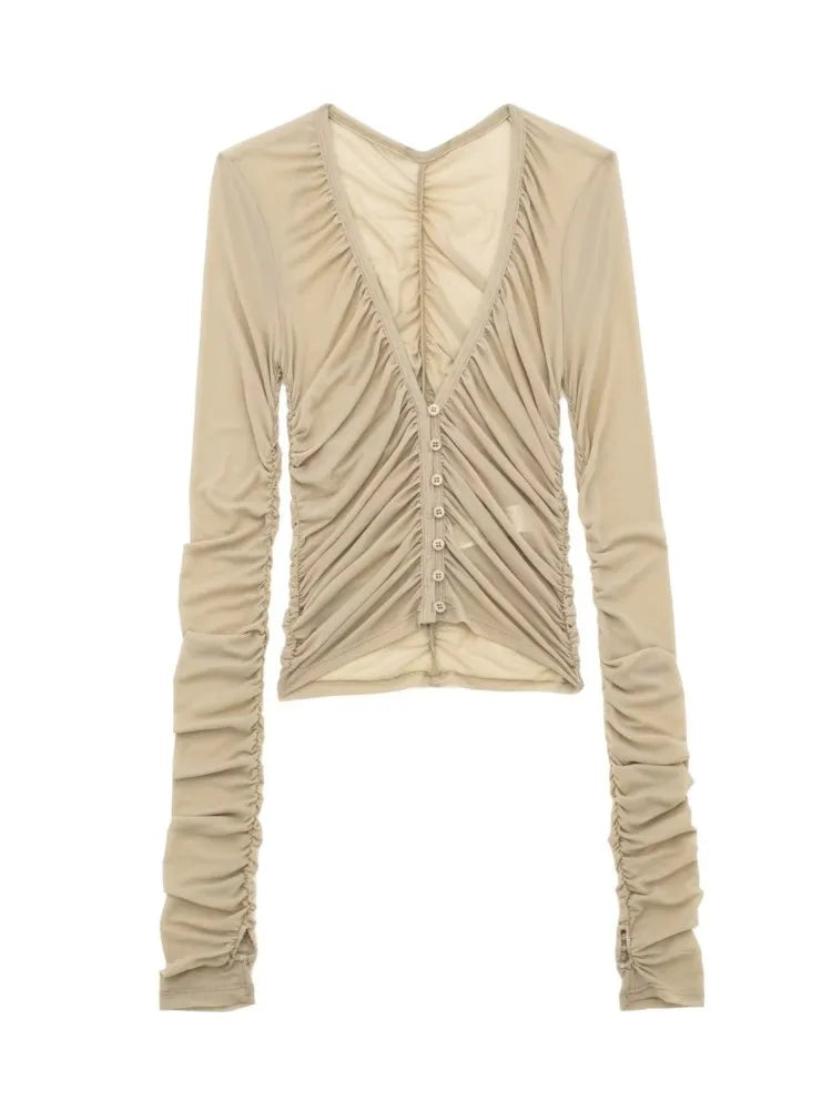 Minimalist Ruched Sculpted Long Sleeve