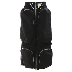 Multi-Pocket Parachute Skirt with Zipper Detail