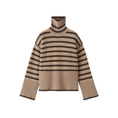Modern Classic Striped Turtleneck Sweater