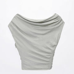 Chic Ruched Asymmetric Blouse