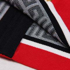 Sleeveless Knit Dress with Geometric Pattern