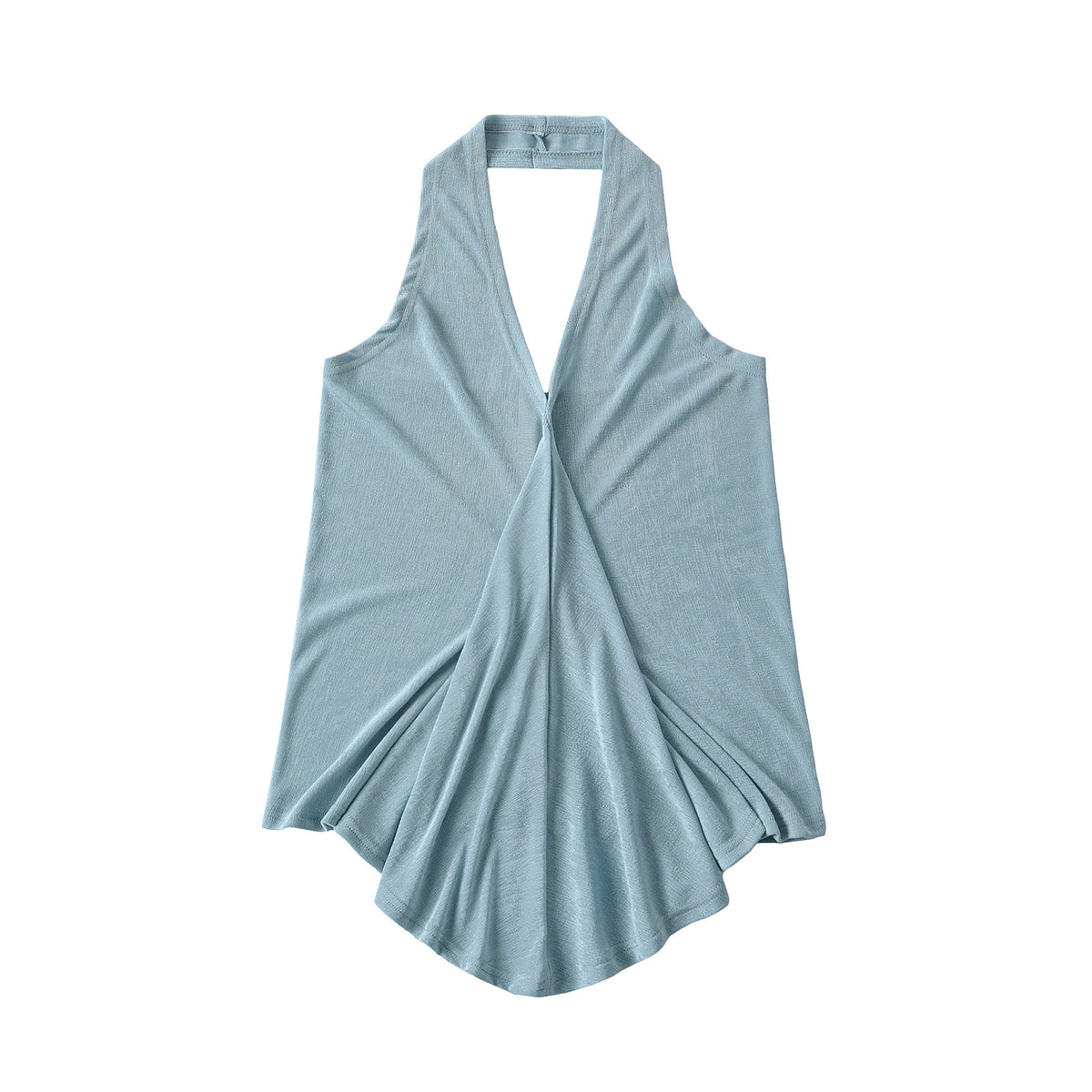 V - Neck Ruched Halter Top