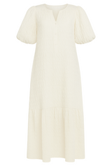 Minimalist Puff Sleeve Cotton Dress