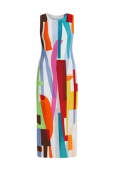 Modern Art Rainbow Stripe Knit Dress