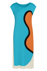 Bold Colorblock Abstract Print Dress
