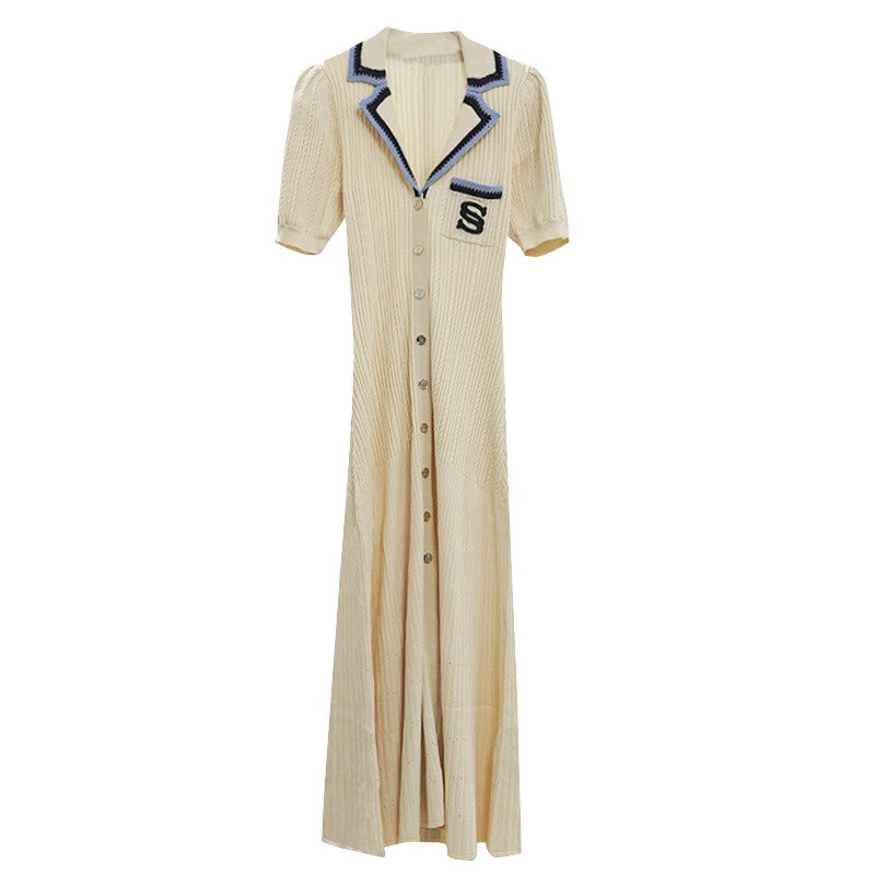 Modern Button Front Knit Dress