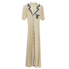 Modern Button Front Knit Dress