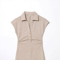 Casual Polo Collar Shirt Dress