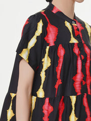 Bold Painterly Stripe Abstract Dress