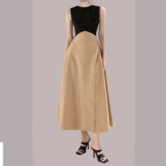 Minimalist Colorblock A-line Waist Dress