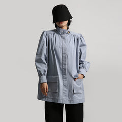 Fashion Loose Fit Tunic with Gathered Sleeves