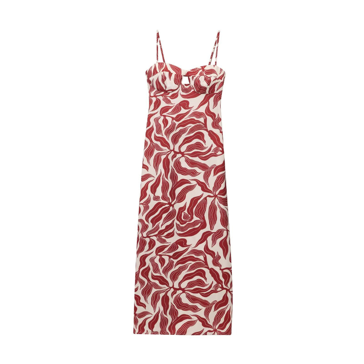 Red Abstract Print Holiday Dress