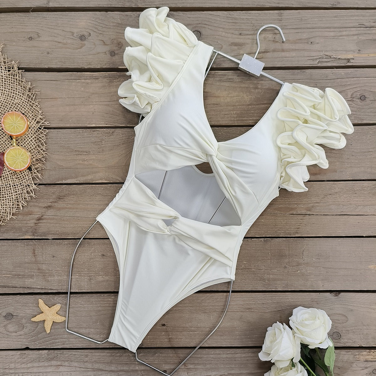 Romantic Ruffle Cut-out Swimsuit